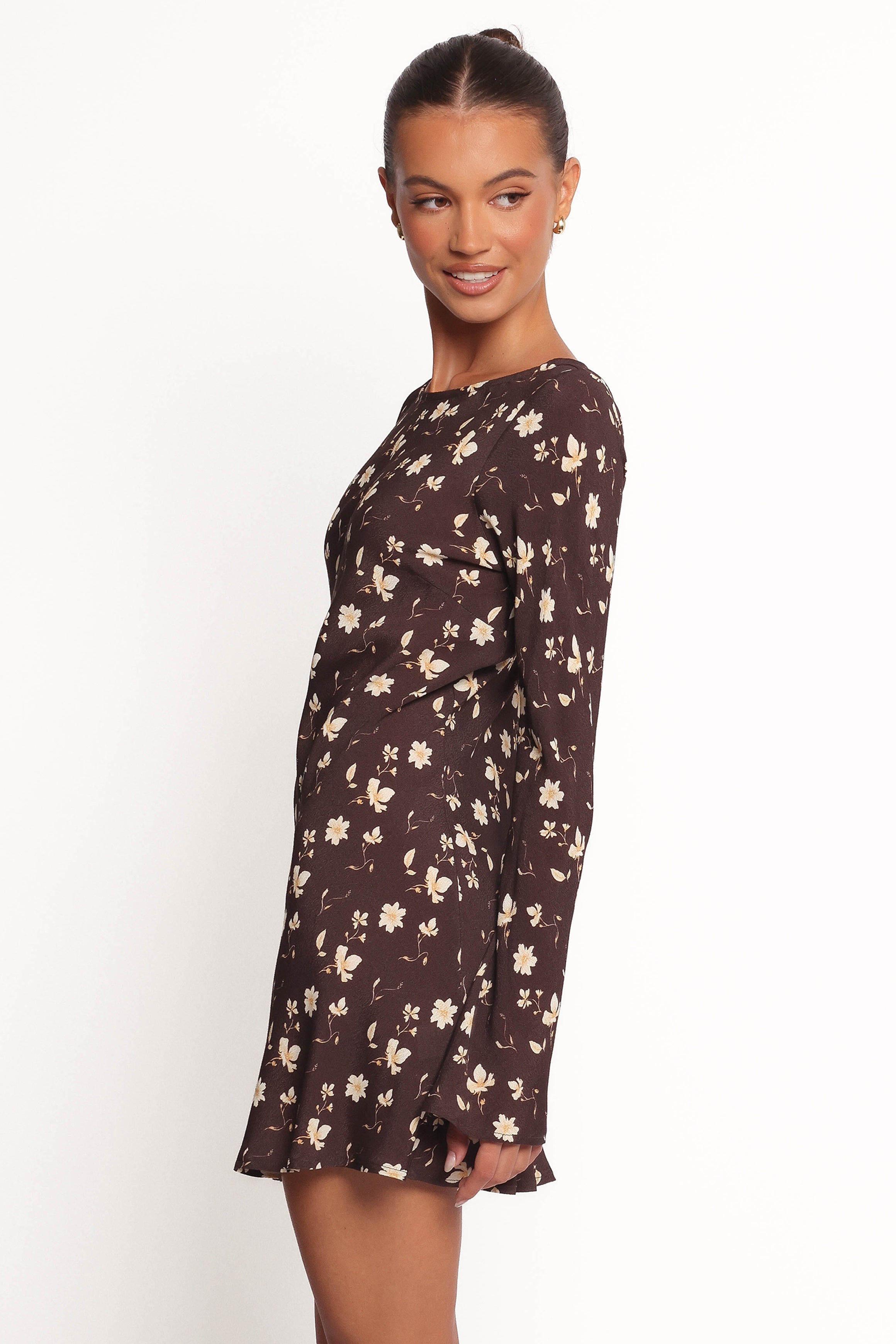 Amity Mini Dress - Brown Floral