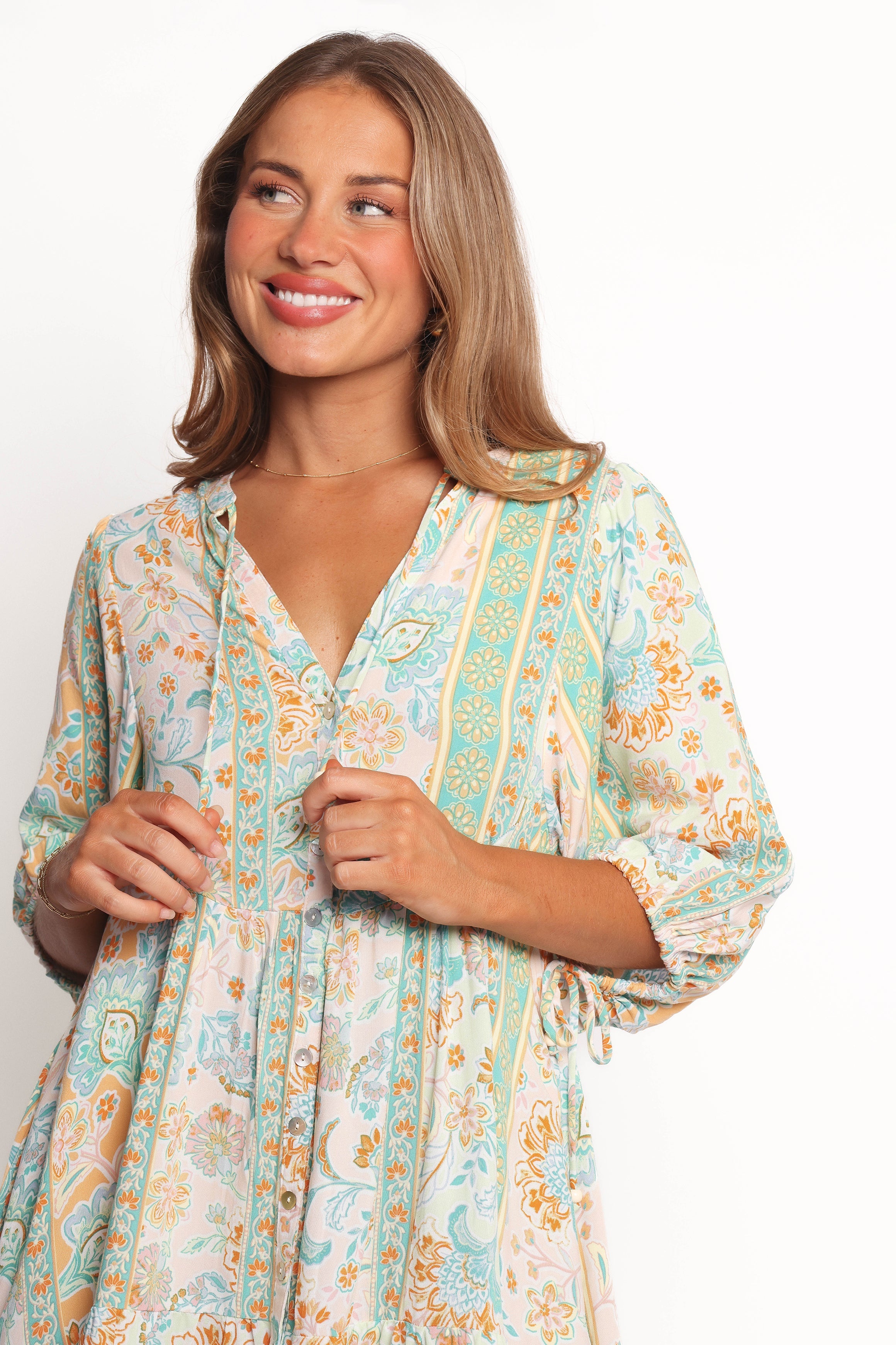 Arden Mini Dress - Green Multi