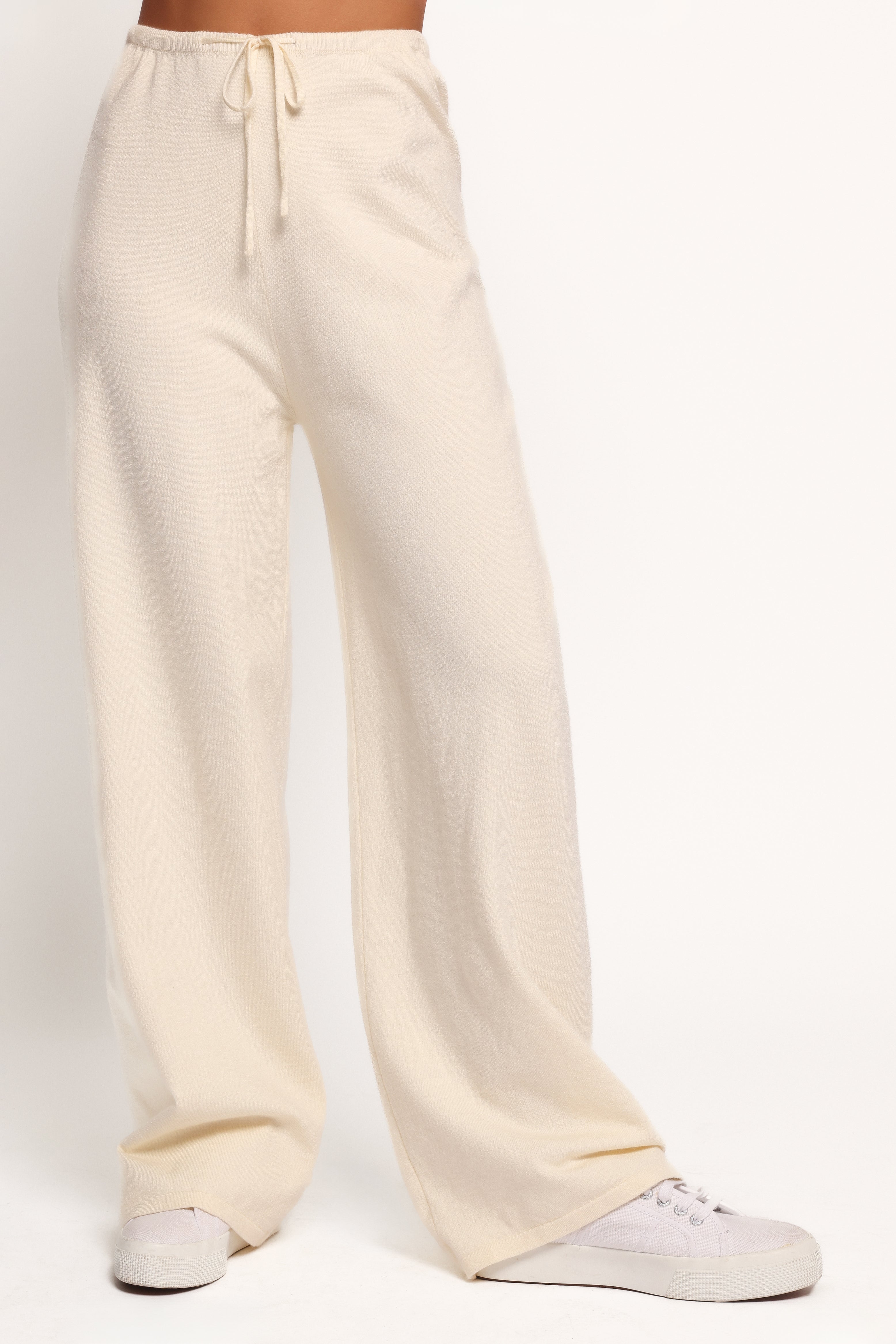Ash Knitted Pants - White