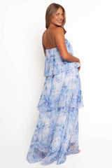 Bloom Strapless Maxi Dress - Blue