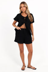 Bonnie Short Sleeve Top - Black