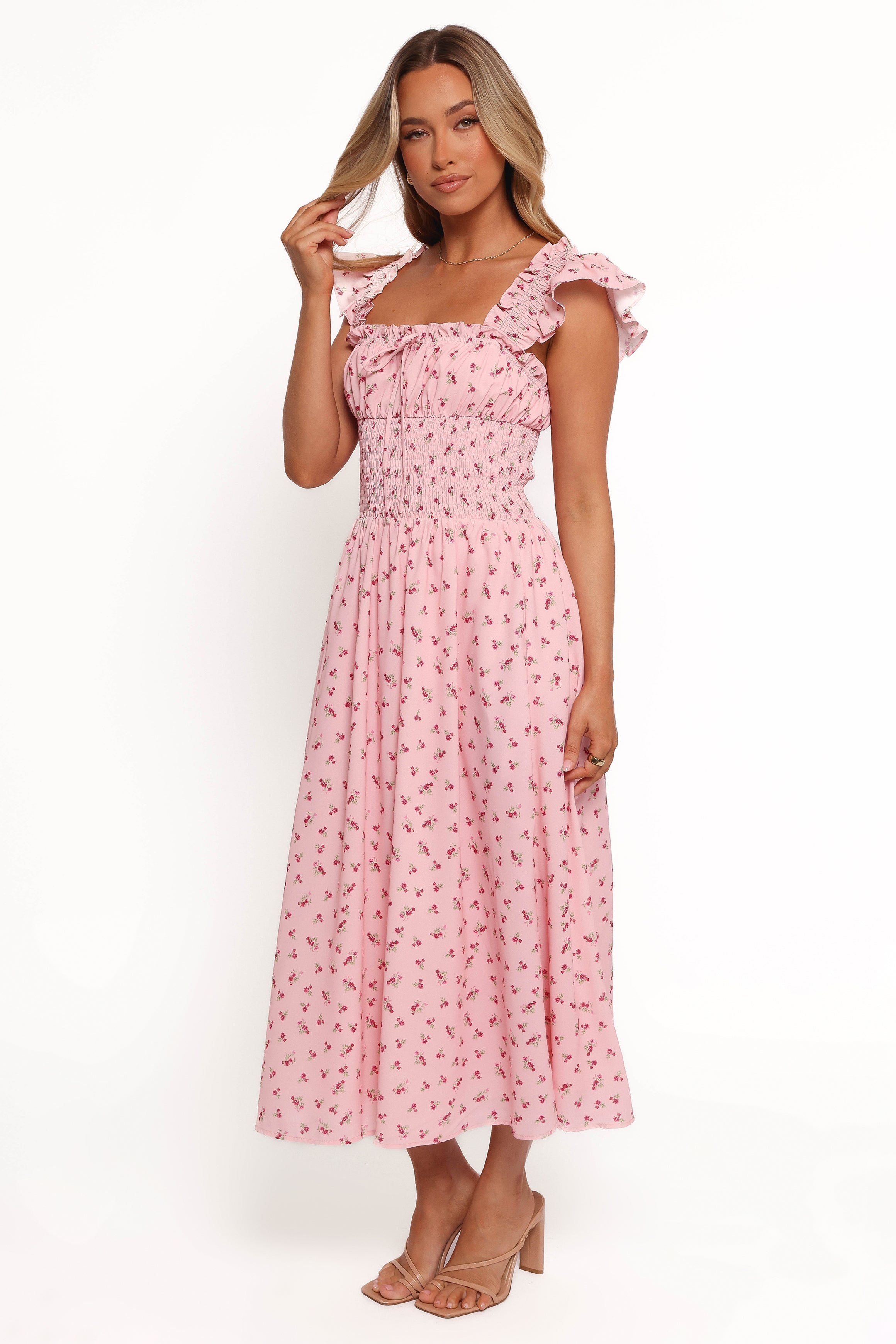 Bronte Midi Dress - Pink Floral