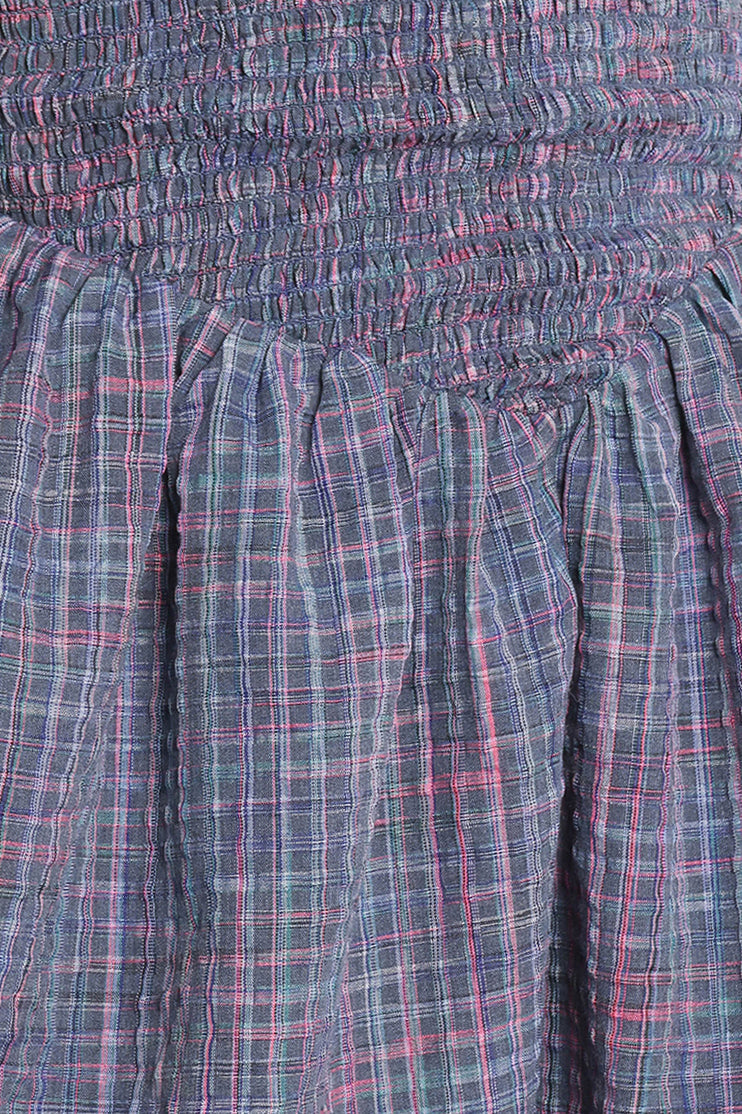 Celine Mini Dress - Navy Plaid