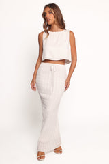 Charlotte Textured Maxi Skirt - White