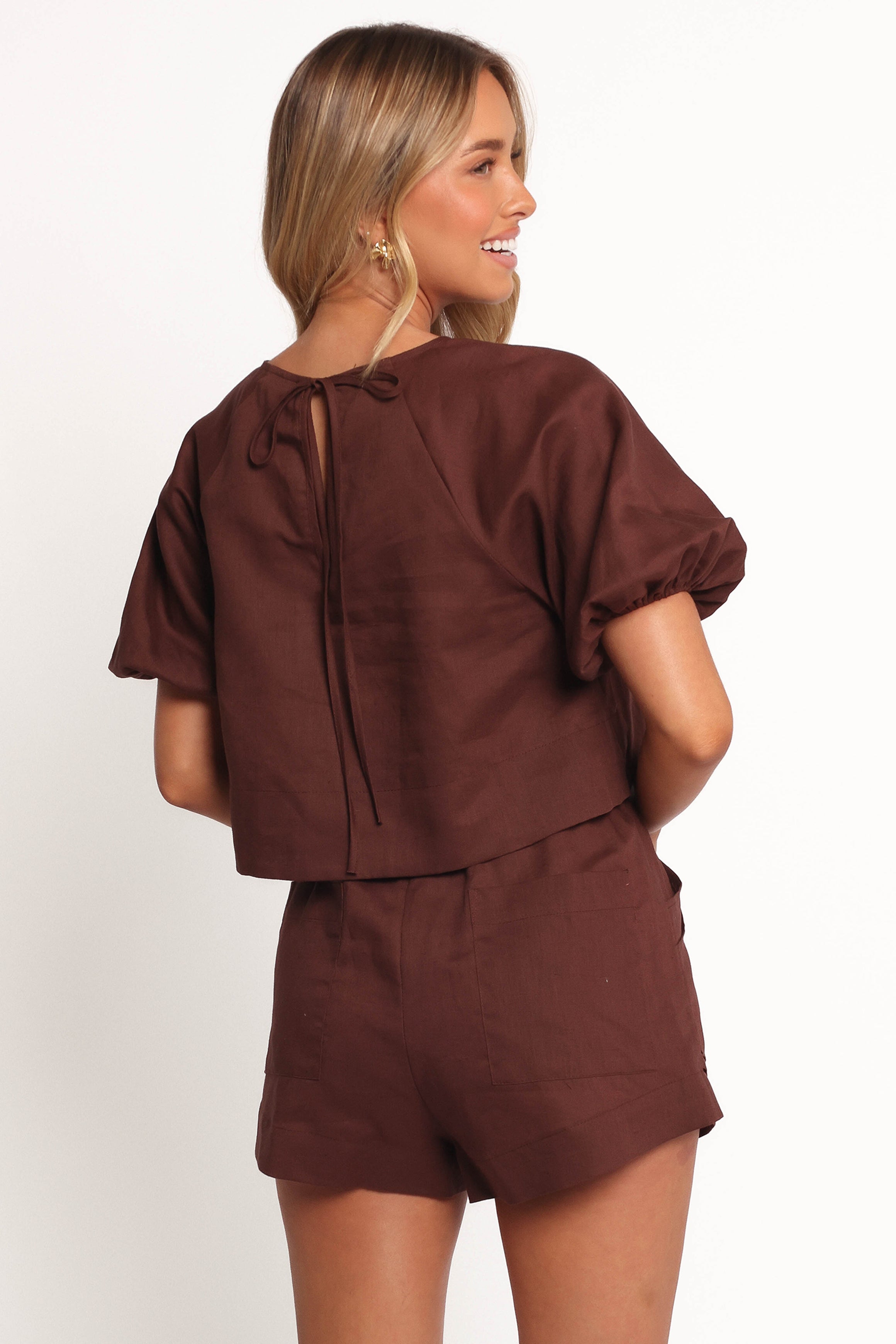 Chelsey Linen Set - Chocolate Brown