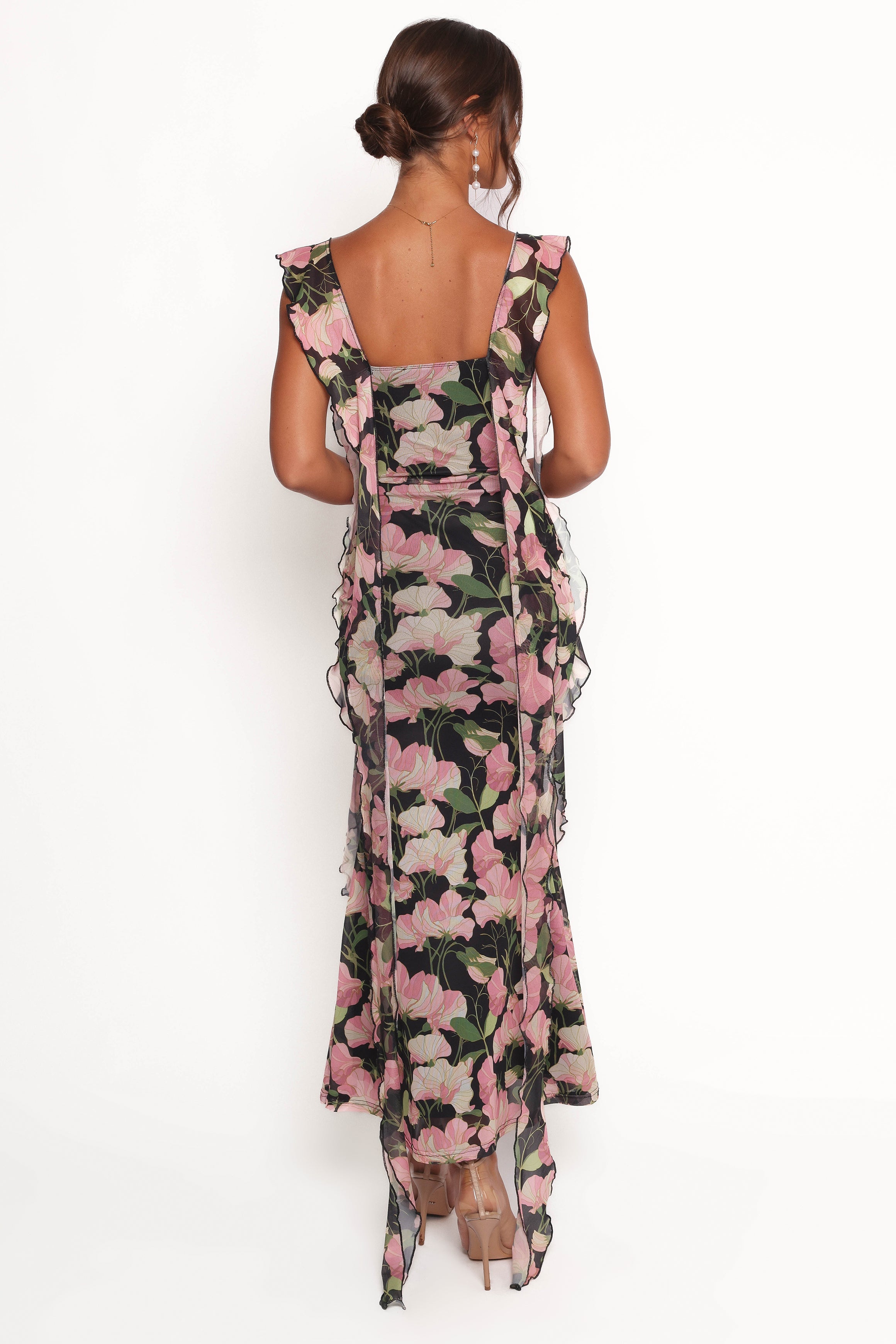 Chiara Maxi Dress - Black Floral