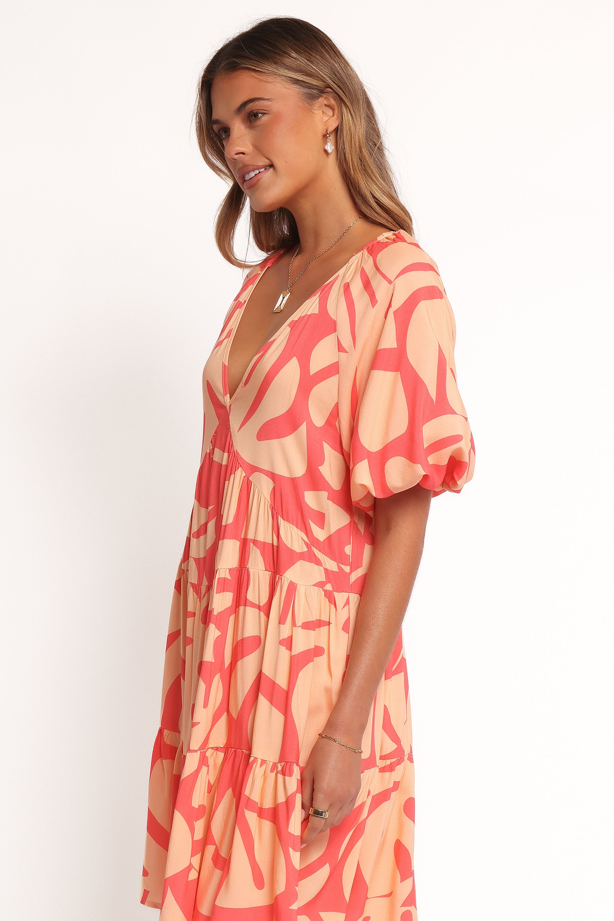 Corinna Mini Dress - Coral Print