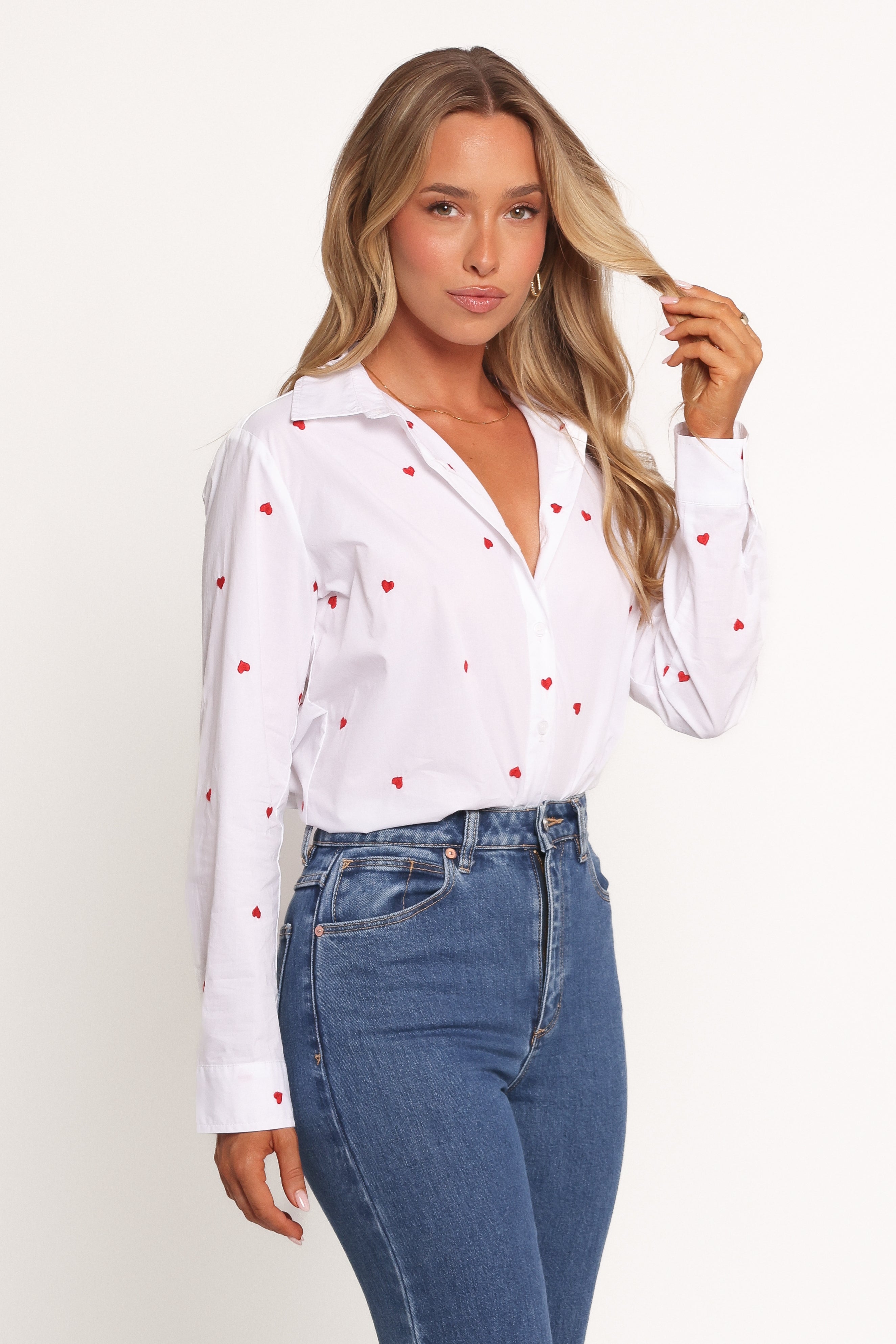 Cyra Heart Top - White Red