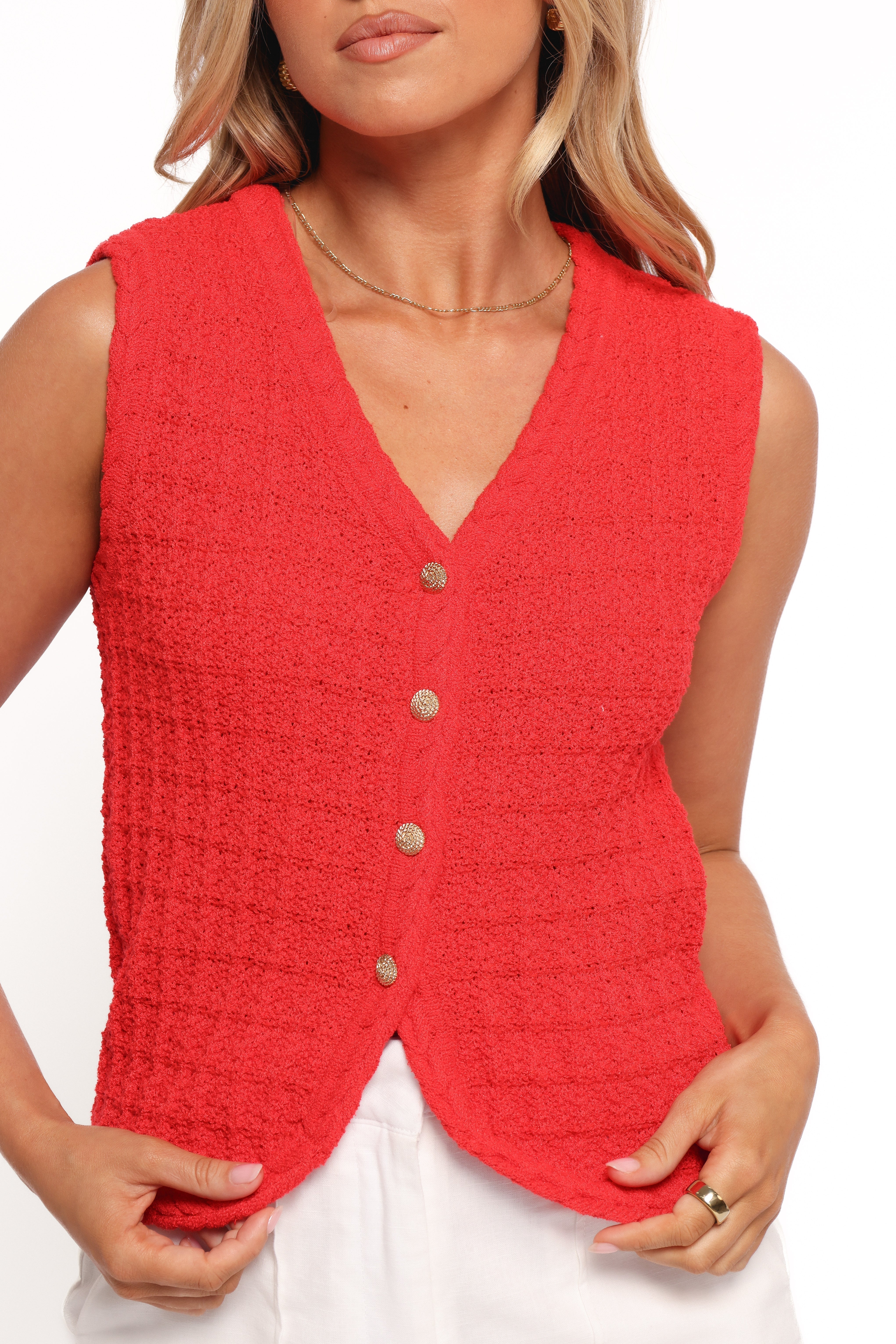 Davis Knit Vest - Red