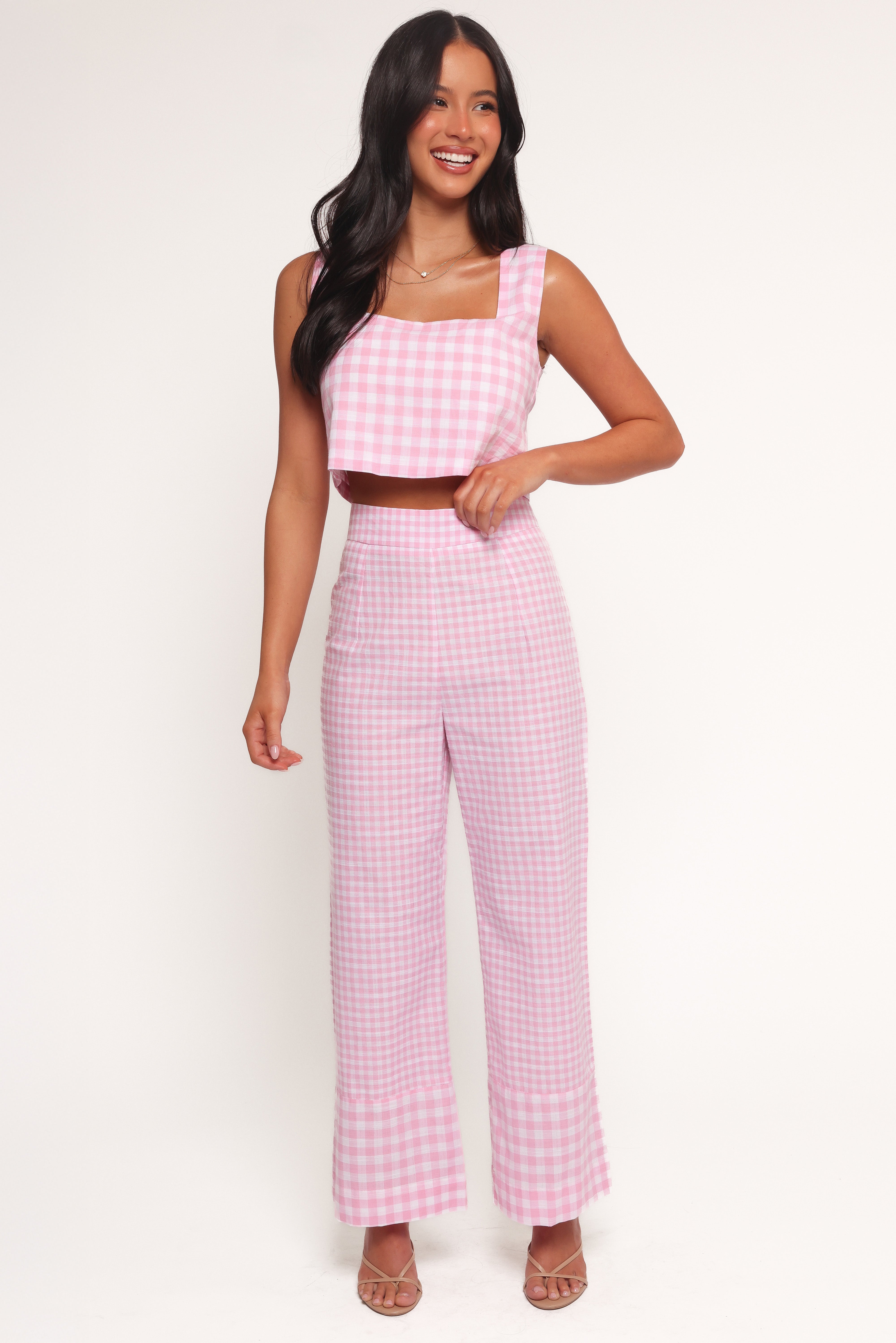 Devlin Cotton Top - Pink Gingham