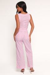 Devlin Cotton Pant - Pink Gingham