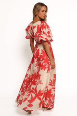 Ellery Midi Dress - Red Floral