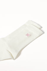 Elsie Bow Socks - White