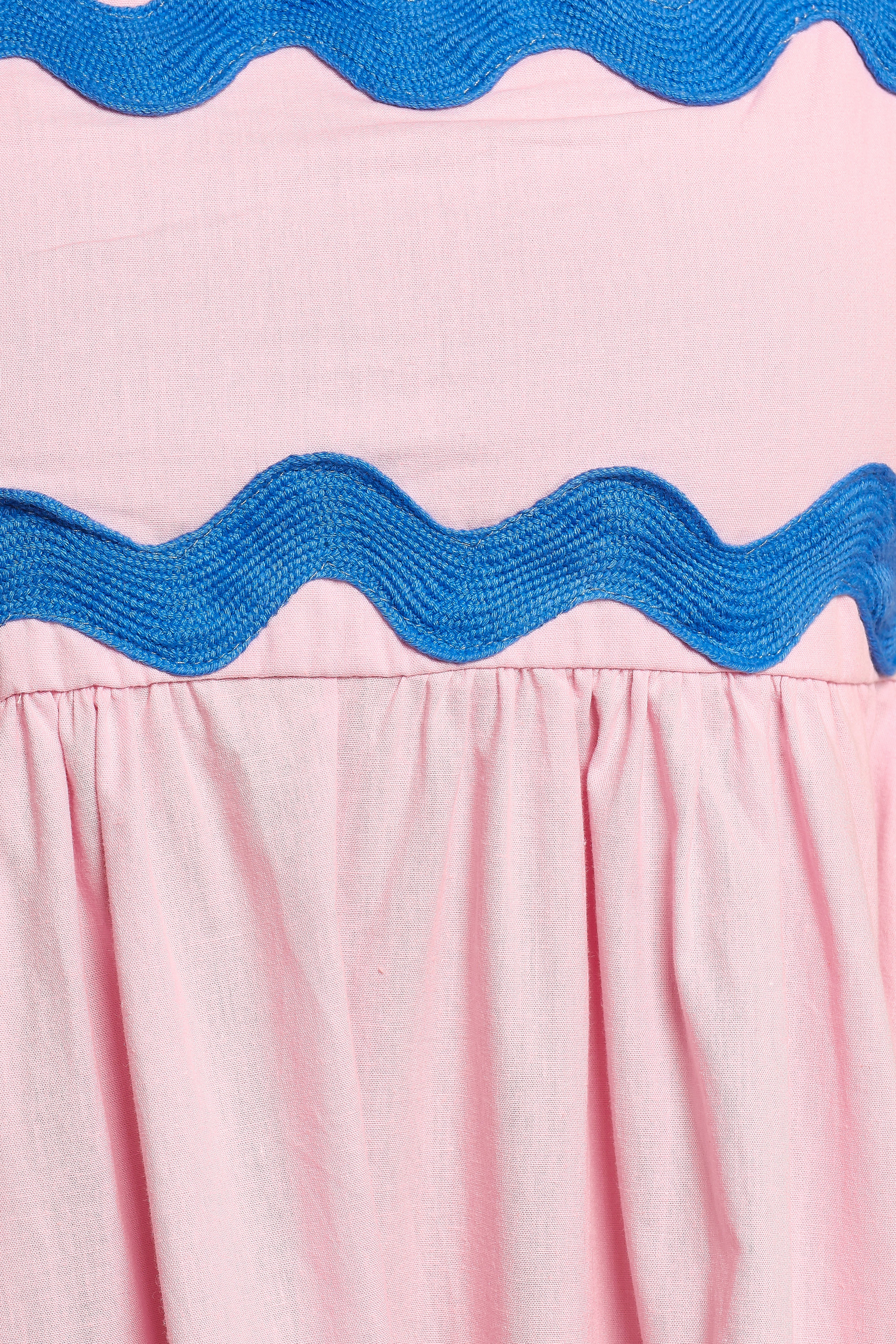 Fitzgerald Maxi Dress - Pink/Blue Trim