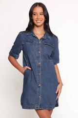 Fleming Shirt Mini Dress - Denim