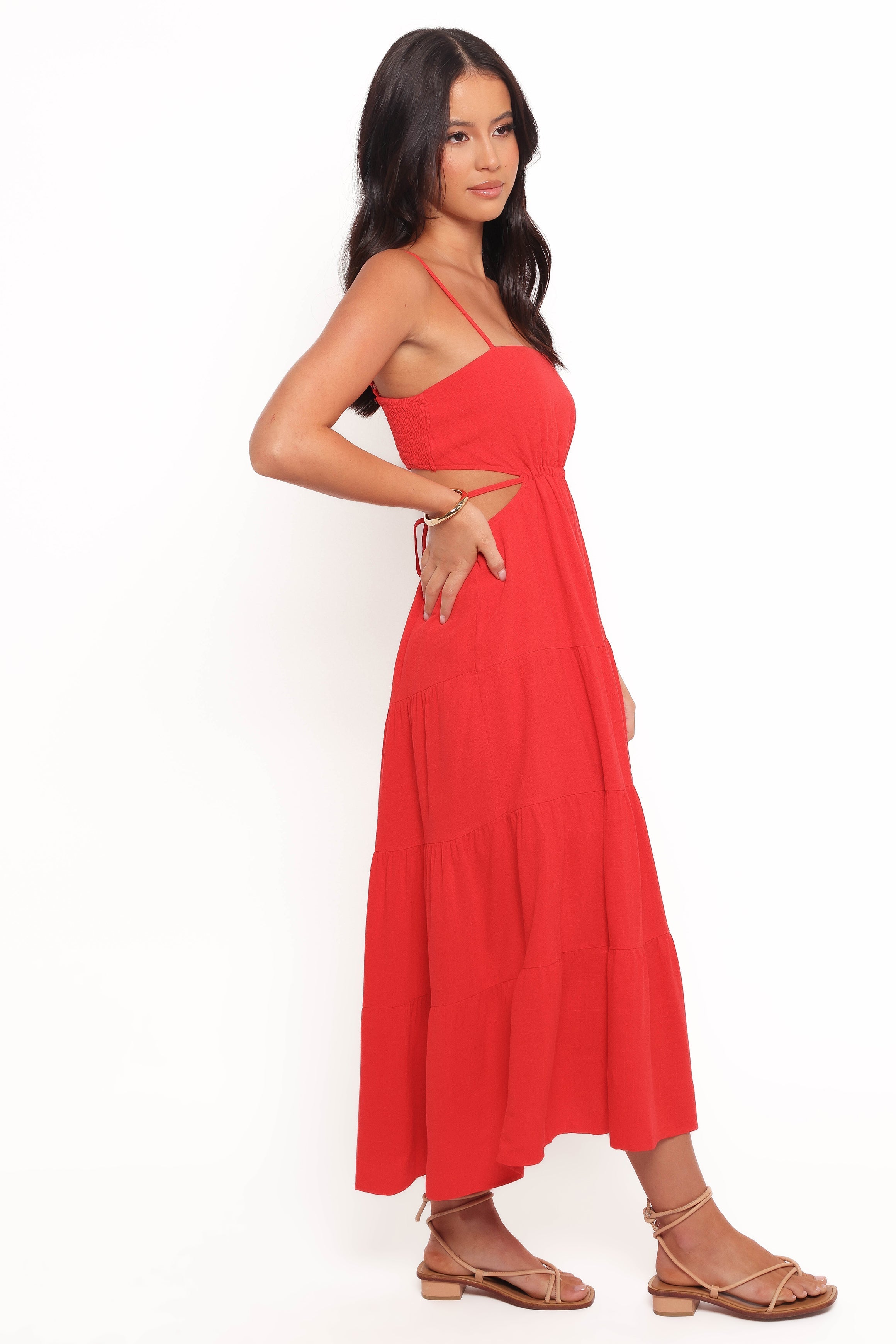 Indra Midi Dress - Red