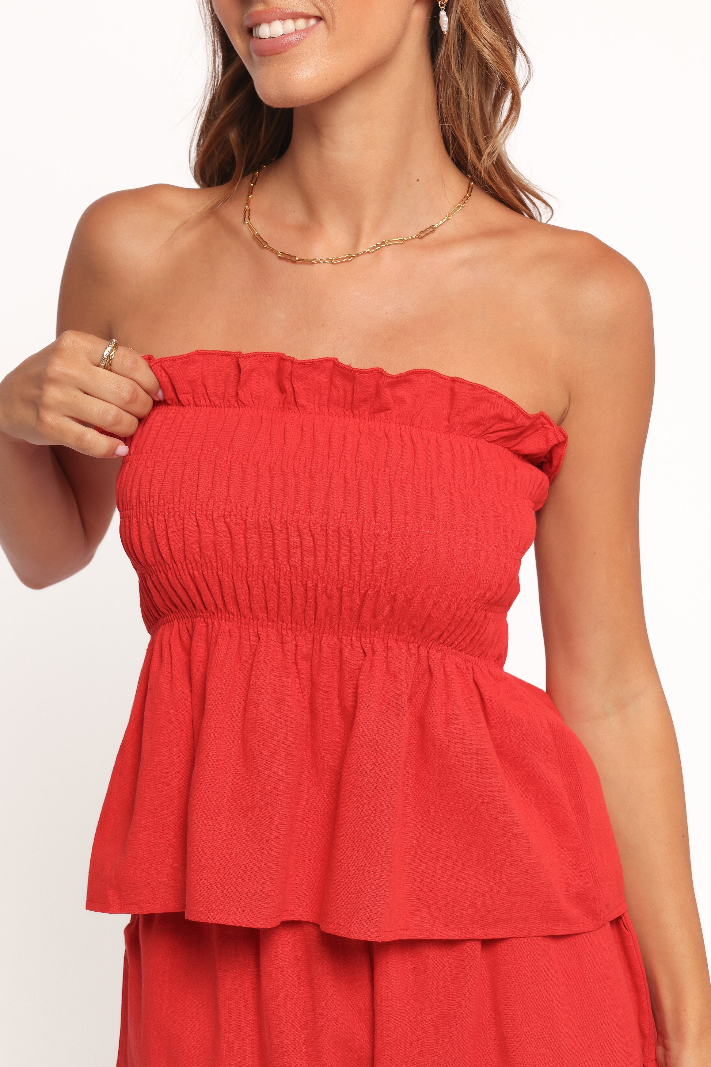 Kaiya Frill Short Set - Red