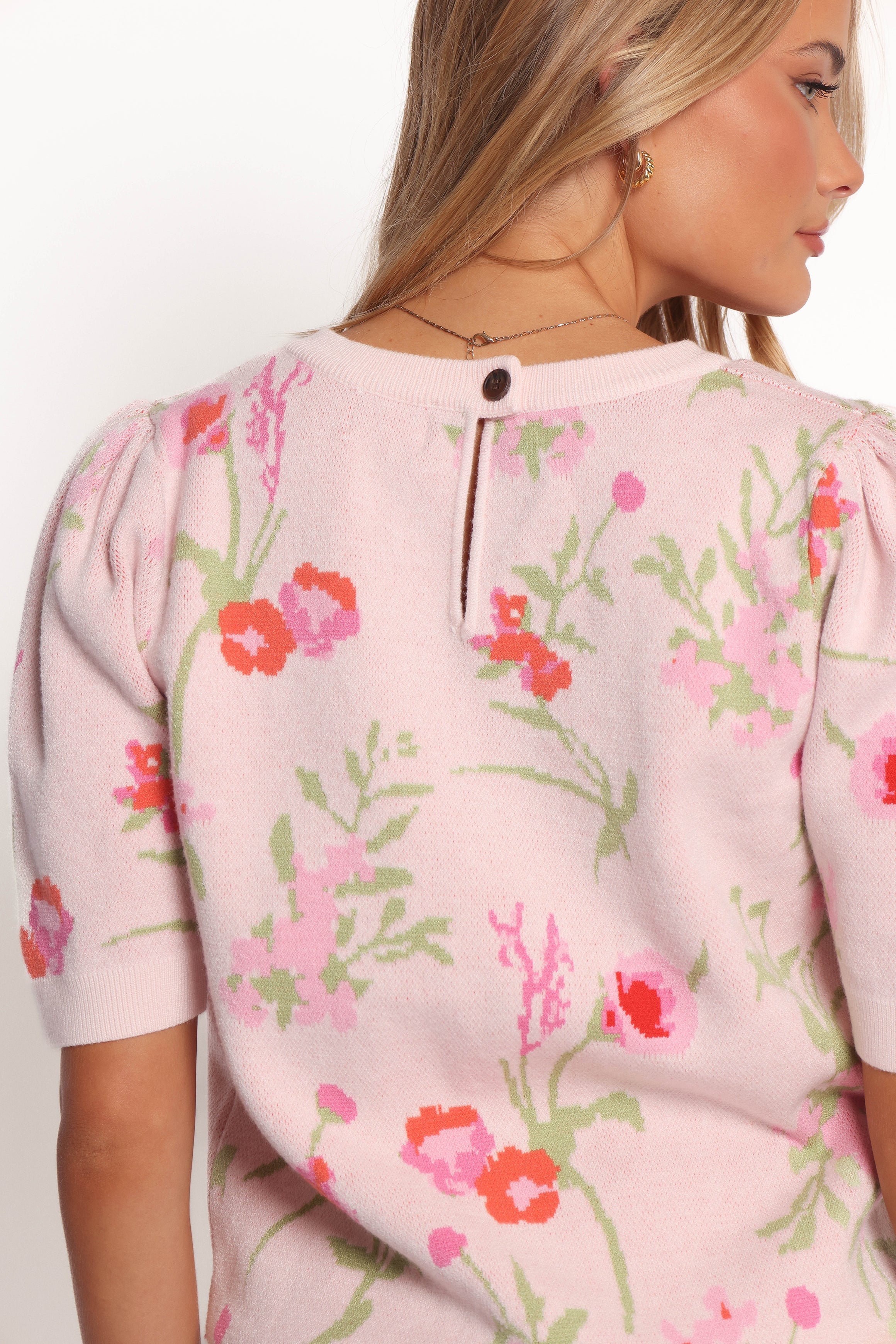 Keegan Flower Knit Sweater - Pink