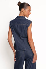 Kirie Denim Top - Indigo