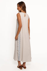 Lennie Midi Dress - Cream Blue