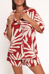 Lilo Short Set - Red Palm Print