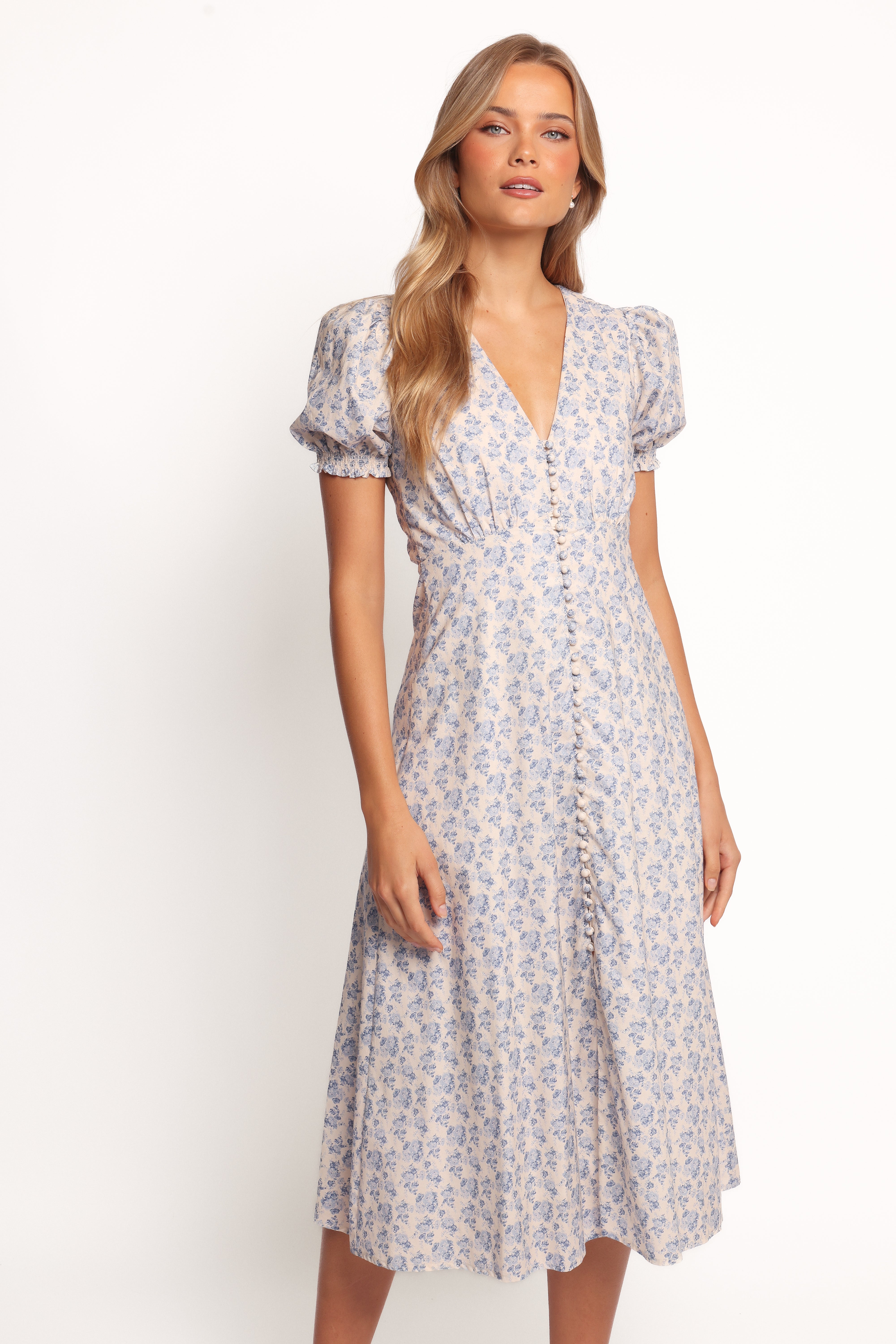 Logen Floral Midi Dress - Parisian Bloom