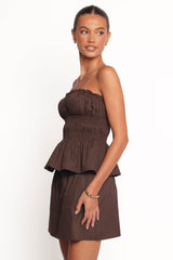 Luna Skirt Set - Chocolate Brown