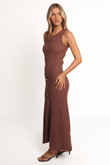 Lyon Maxi Knit Dress - Chocolate Brown