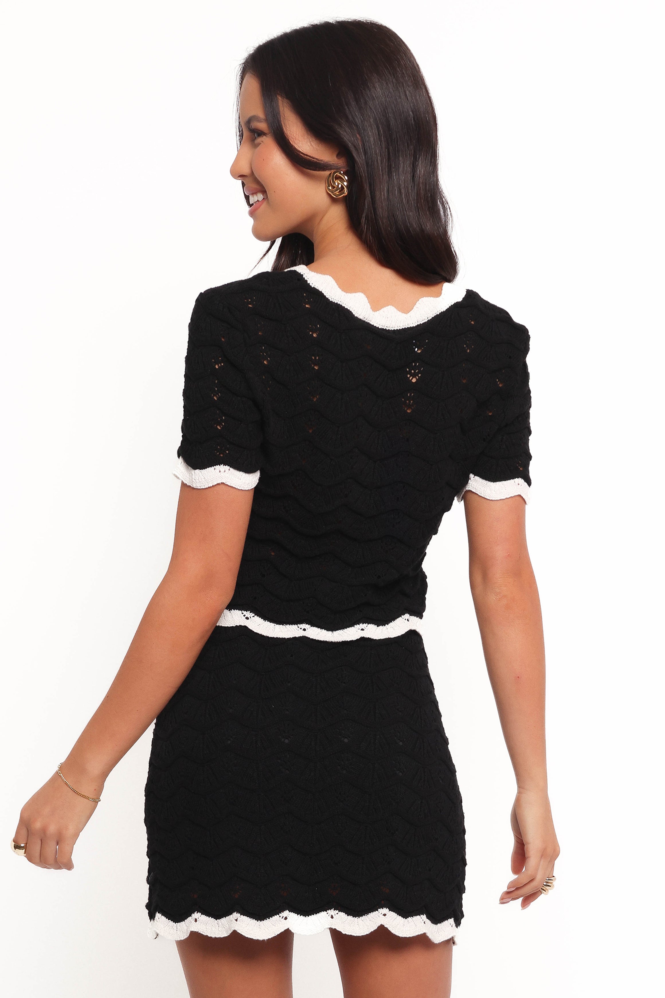 Madalyn Knit Skirt Set - Black