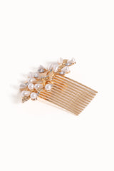 Madelaine Hair Comb - Gold/Pearl
