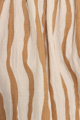 Maggie Two Piece Set - White Tan Stripe