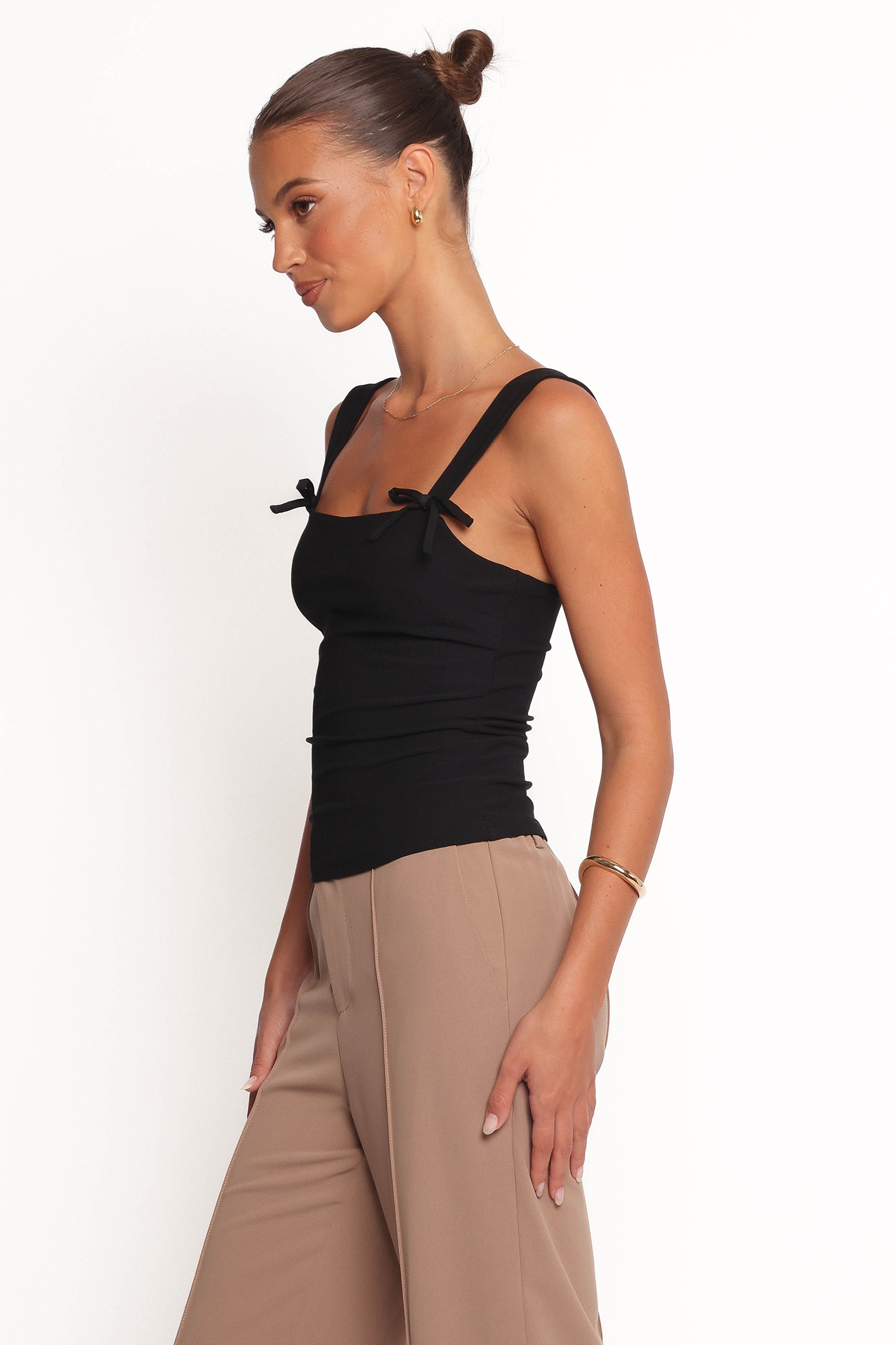 Marley Bow Knit Top - Black