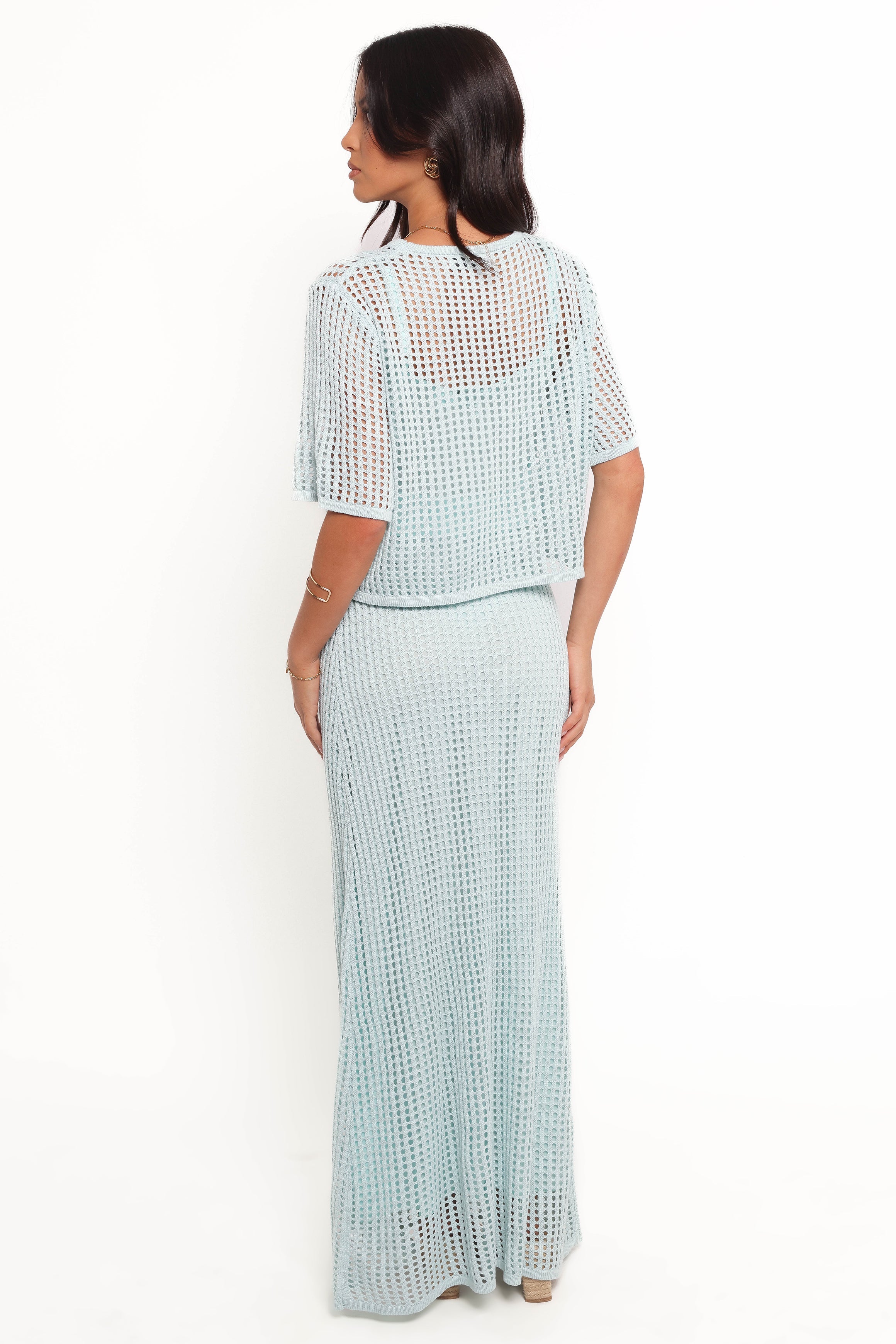 Kinnie Knit Skirt Set - Light Blue