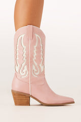 Norva Cowboy Boots - Pink/Ivory