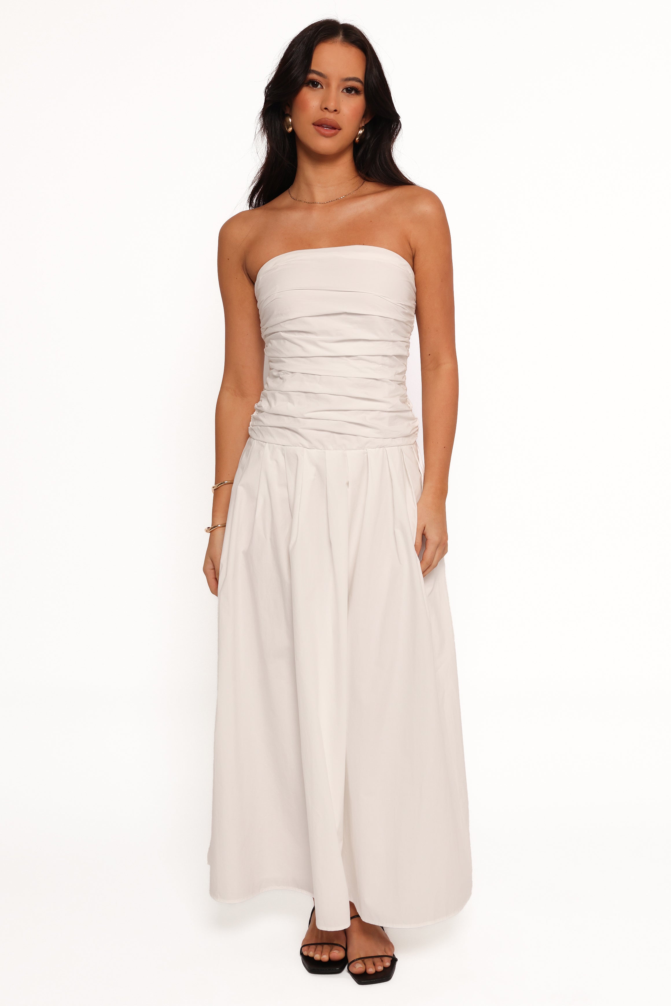 Nell Strapless Maxi Dress - White