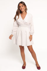 Nerida Long Sleeve Mini Dress - White