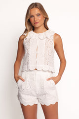 Nimi Eyelet Short Set - White