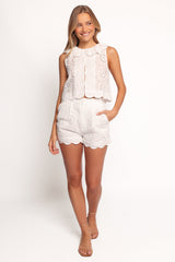 Nimi Eyelet Short Set - White