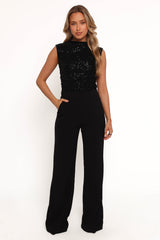 Nissa Sequin Top - Black