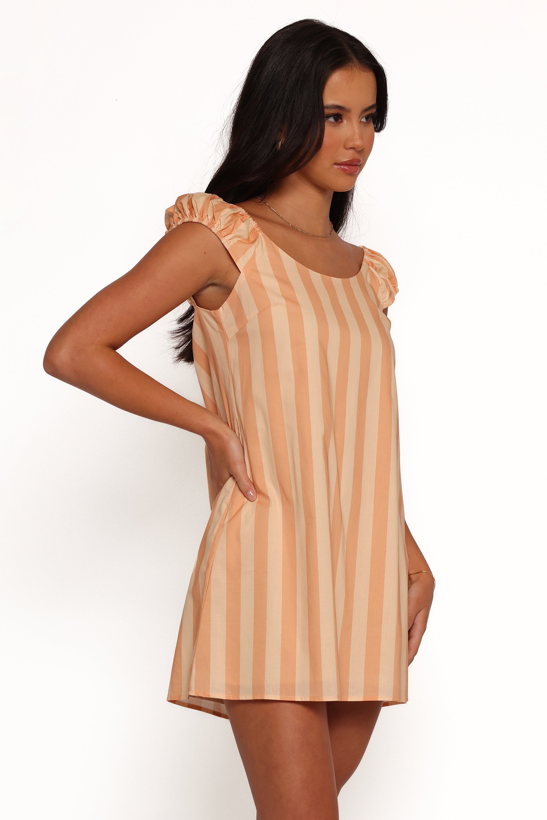 Pammy Mini Dress - Terracotta Stripe