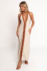 Quinley Maxi Dress - Brown/Cream