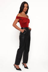 Jackson Faux Leather Pant - Black