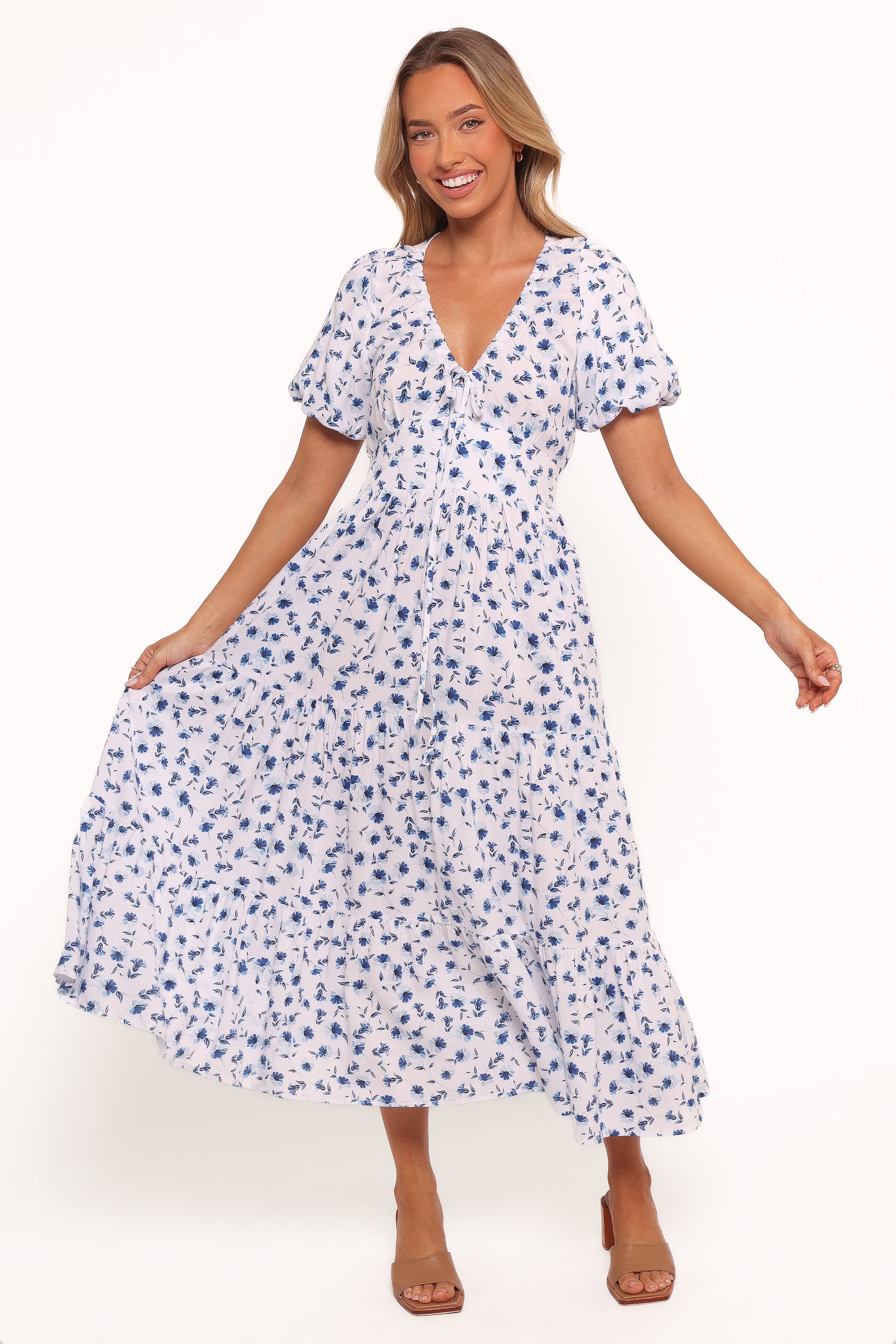 Roberts Maxi Dress - Blue Ditsy Floral
