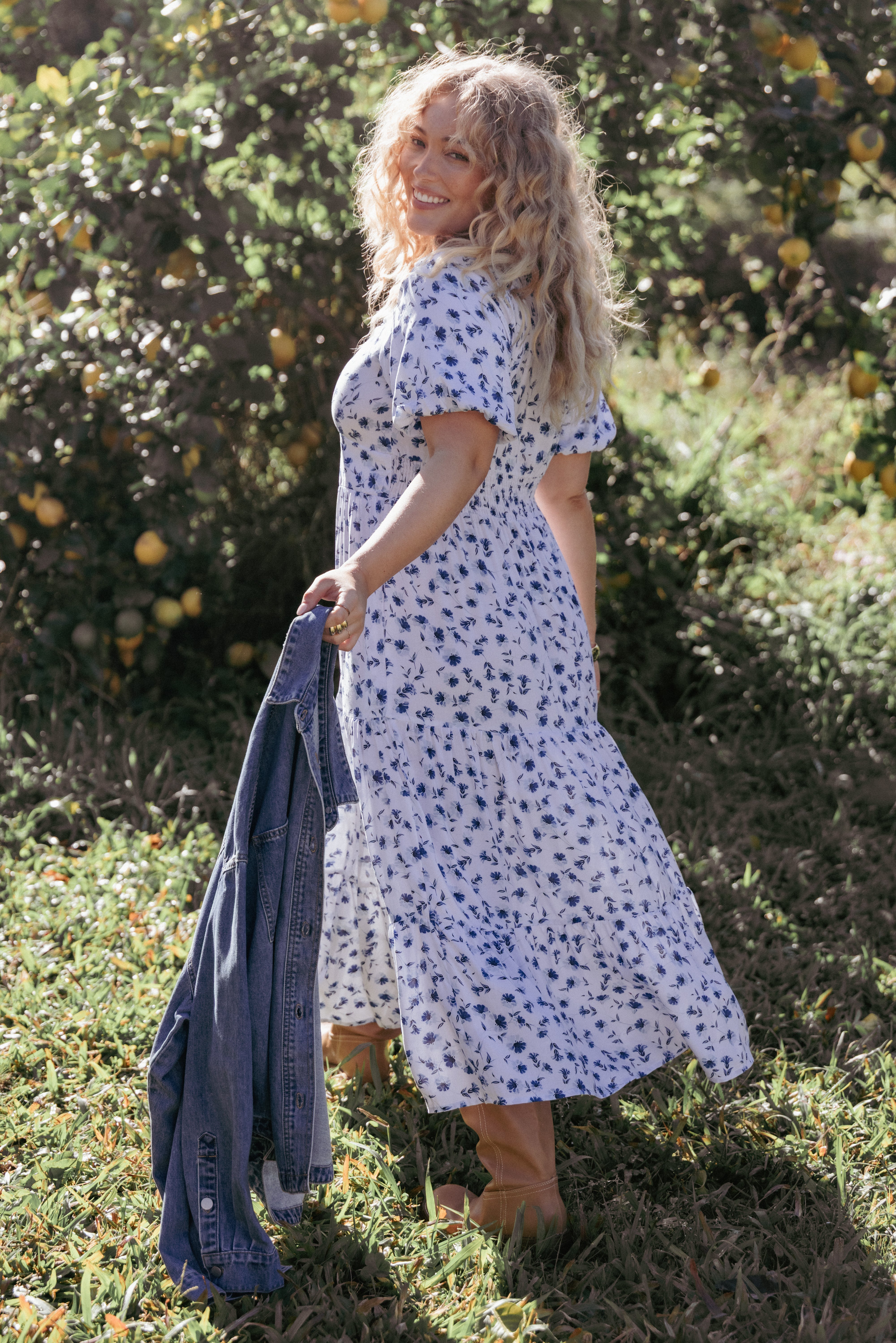 Roberts Maxi Dress - Blue Ditsy Floral