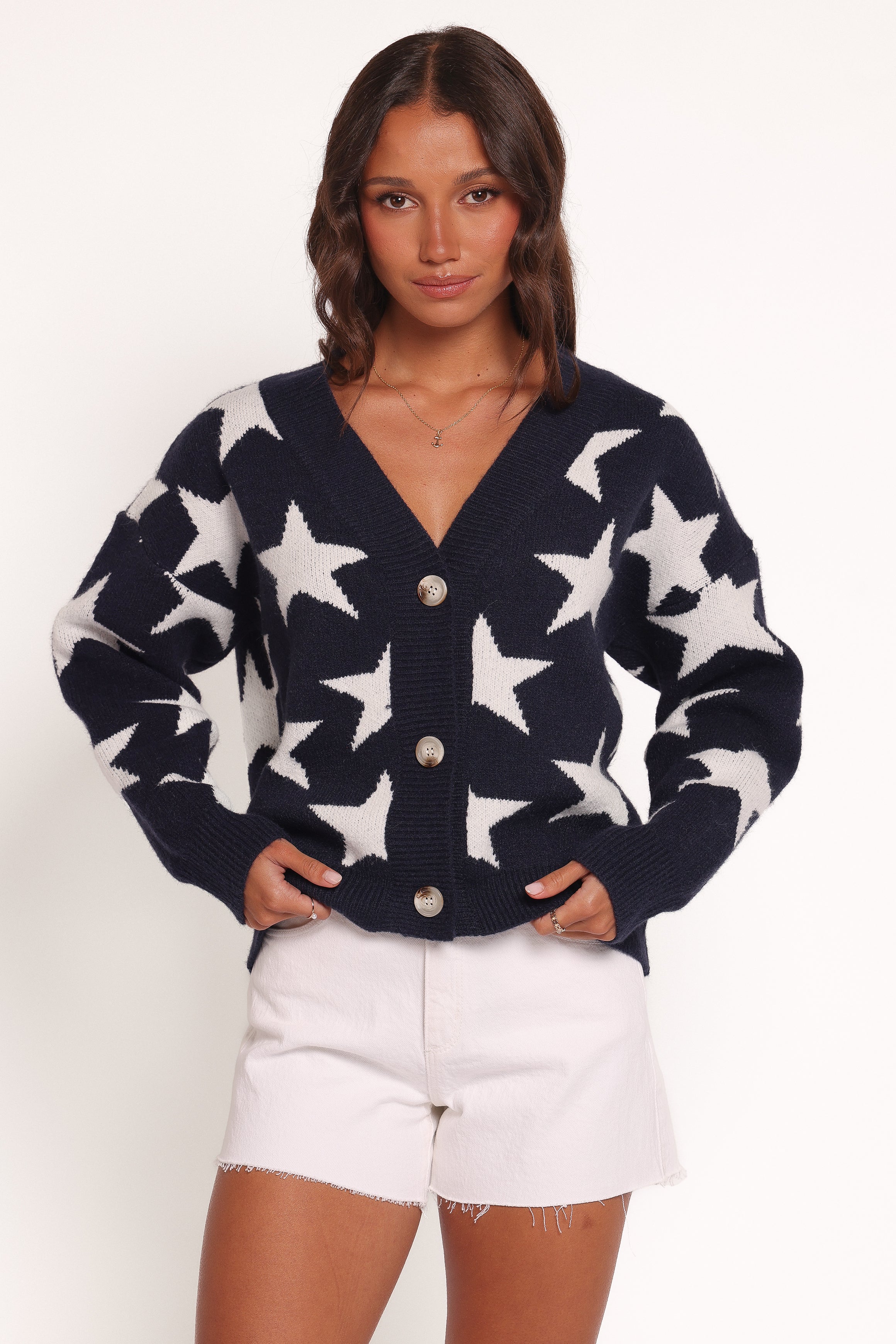 Sailor Star Knit Cardigan - Navy