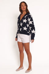 Sailor Star Knit Cardigan - Navy