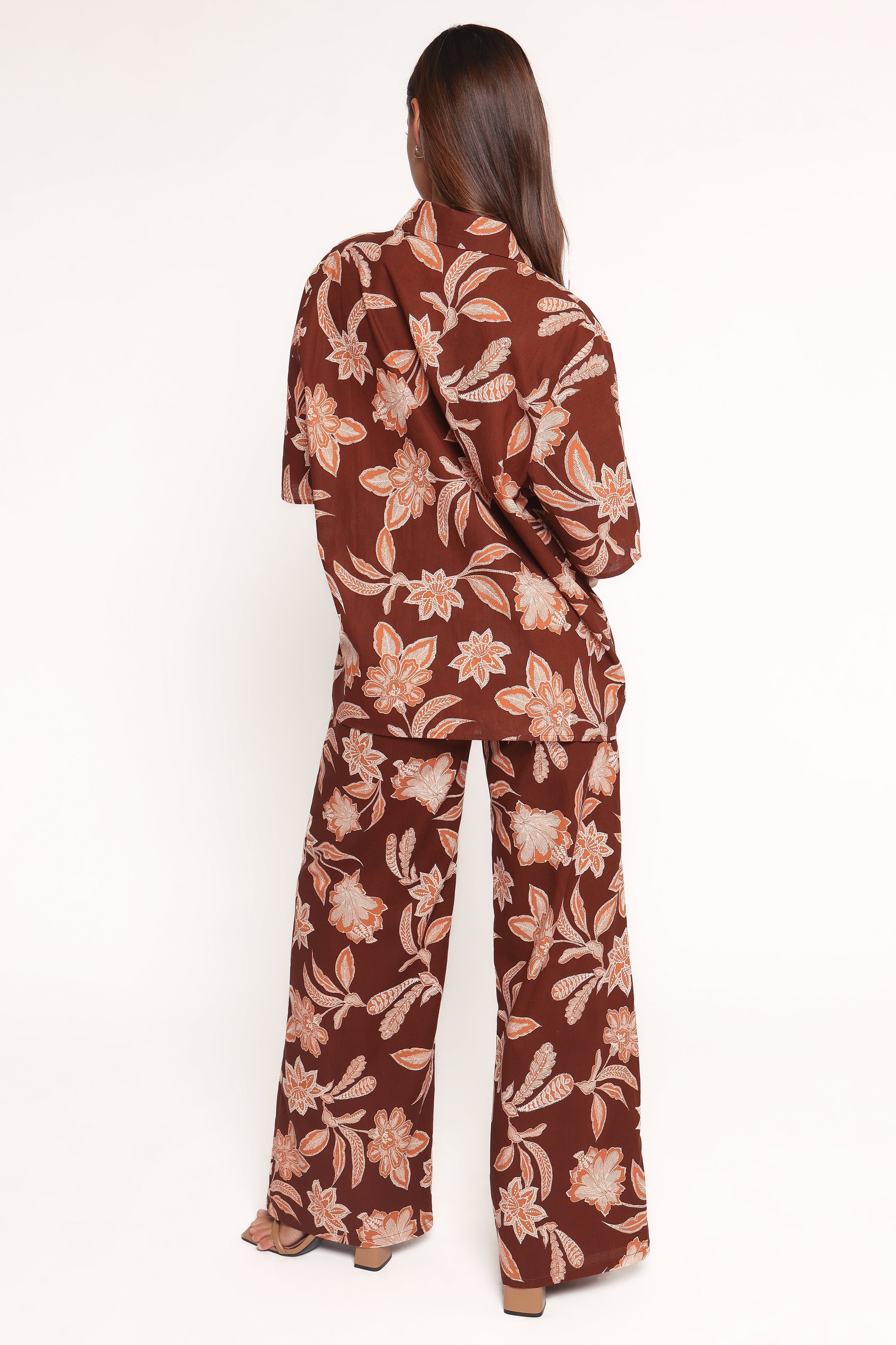 Samira Wide Leg Pant - Orange Floral