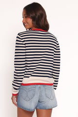 Scout Stripe Cardigan - Blue Stripe