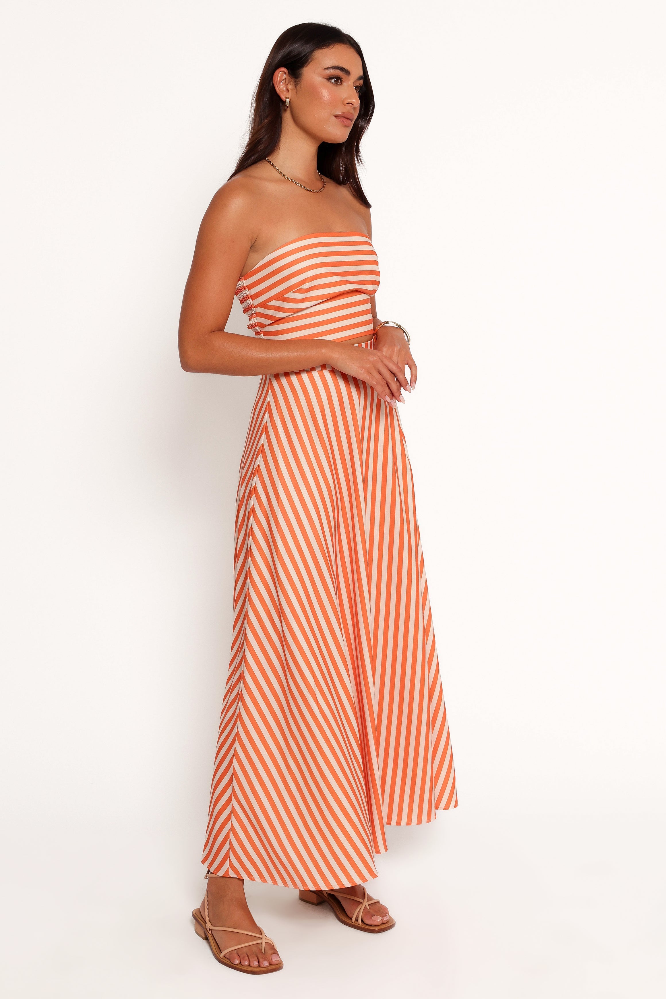 Serafina Two Piece Set - Orange Beige Stripe
