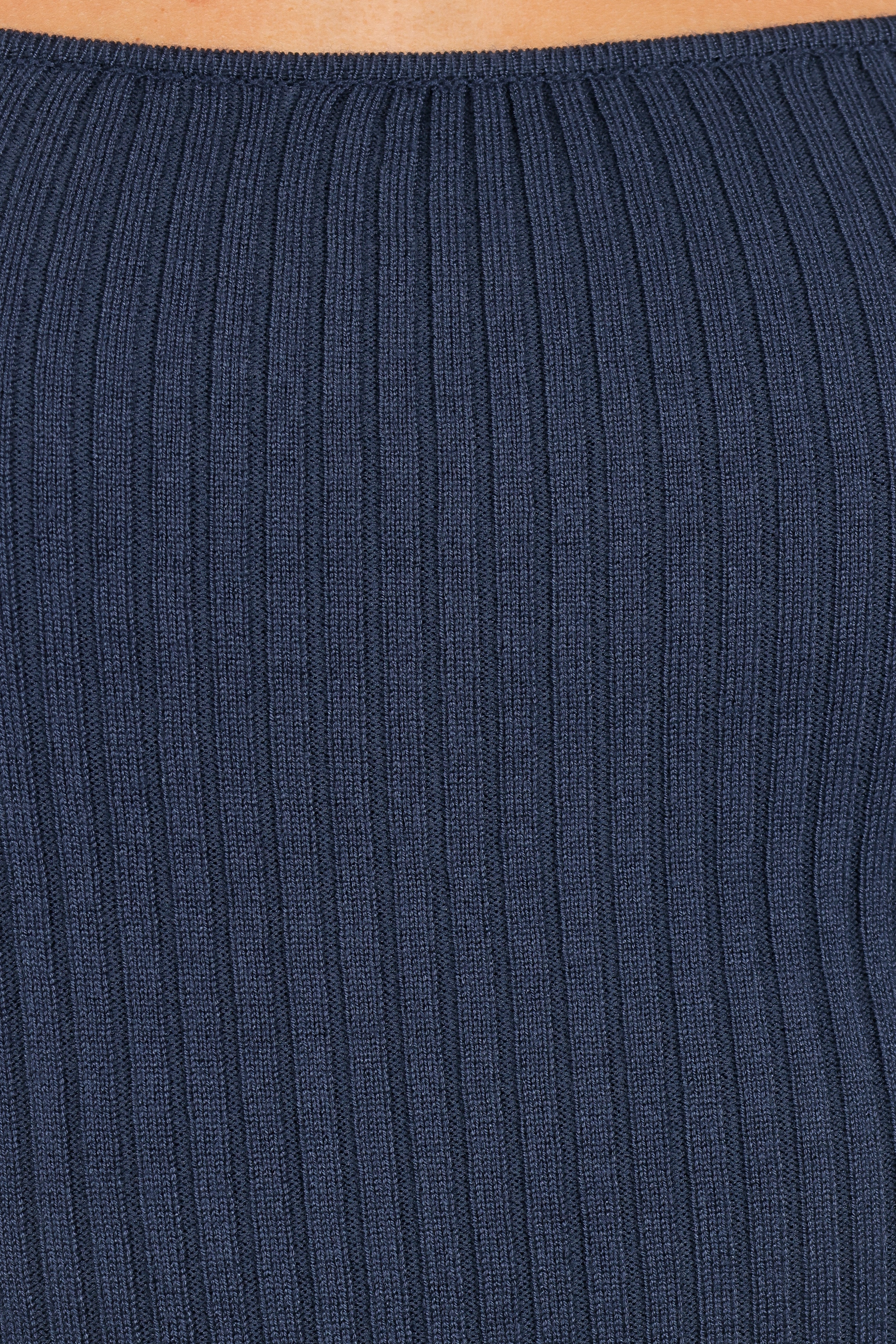 Shani Ribbed Knit Top - Dusty Blue